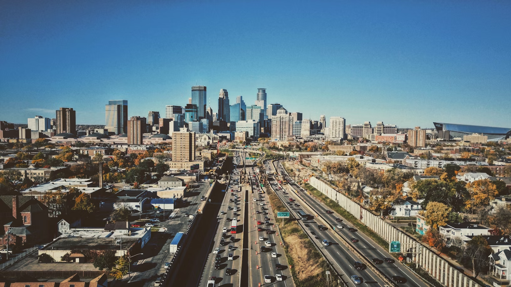 Panorámica de la ciudad de Minneapolis.